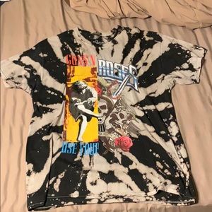 Guns and roses tie die tee shirt